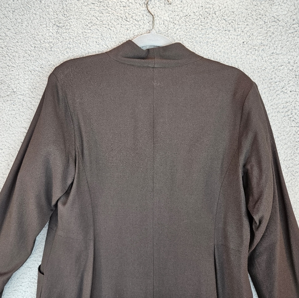 Eileen Fisher Womens Brown Wool Blend Coat Sz M Dress Coat Suit Coat Pockets - Picture 7 of 11